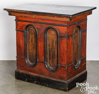 Painted pine counter, late 19th c.