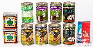 Group of incense tins, ca. 1940