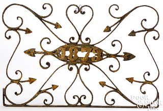 Victorian iron panel, dated 1873