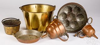 Brass and copper cookware, 19th c.