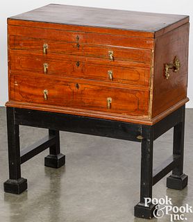 Continental silver chest on stand, 19th c.