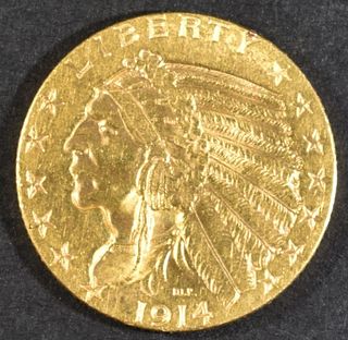 1914-D $5 GOLD INDIAN HEAD CH BU