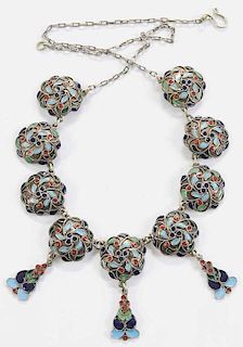 Silver and Enamel Necklace