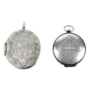 Two Spanish Colonial Silver Pyx