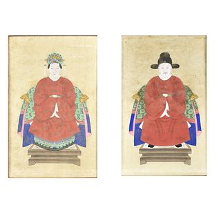 Pair of Antique Chinese Scroll Paintings