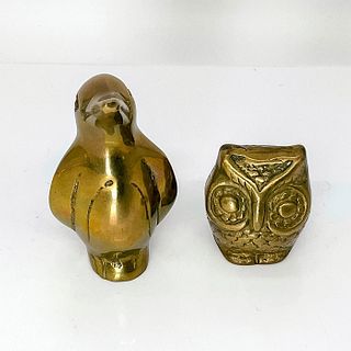 2ps Brass Figures Penguin and Tonala Owl