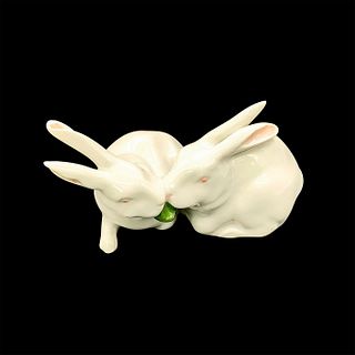 Royal Copenhagen Animal Figurine, White Pair of Rabbits