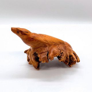 Vintage Wood Sculpture, Seal Resting