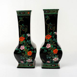 Pair of Shelley Cloisello Porcelain Chinoiserie Vases