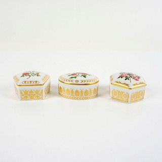 3pc Limoges Porcelain FNHS Treasure Boxes with Lids