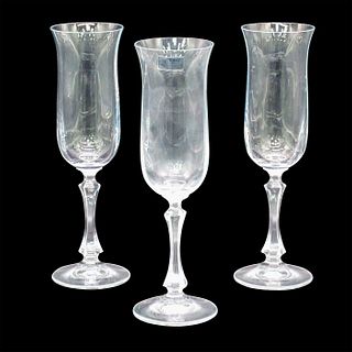 3pc Towle Lead Crystal Champagne Glasses