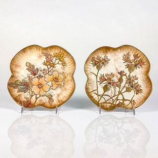 Pair of Antique Doulton Burslem Spanish Ware Painted Plates