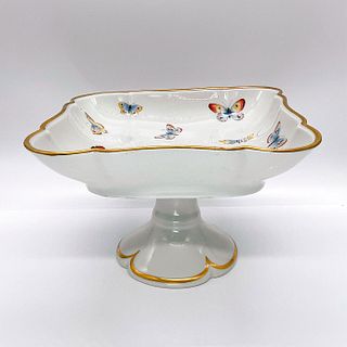 Limoges Pedestal Candy Dish with Butterfly Motif