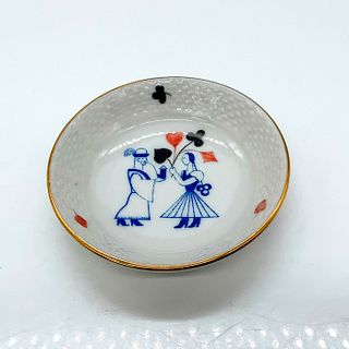 Herend Butter Pat Dish, Playing Cards Suits Couple