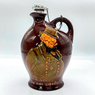 Royal Doulton Kingsware Flask, Micawber, The Ever Expectant