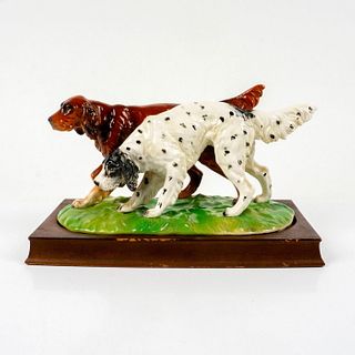 Andrea By Sadek Figurine, Two Hunting Dogs with Base