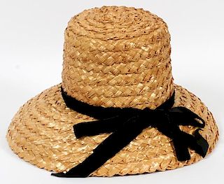 HUDSON'S THE WOODWARD SHOPS WOVEN STRAW BRIMMED HAT