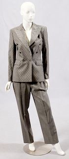 ESCADA WOOL PANT SUIT AND SILK BLOUSE