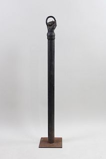 19th C Cast Iron Clinched Fist Hitching Post