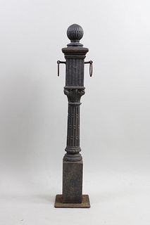Antique Cast Iron Neoclassical Column Hitching Post