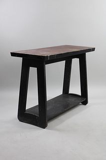 Primitive Industrial Work Bench Table, Bauhaus Style