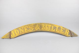 Arched Hand-Made Jones & Miller Advertisement Sign