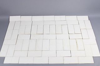 Lot of 66 Salvaged White Ceramic Subway Tiles, Architectrual
