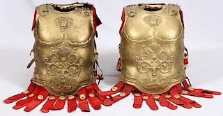 TWO PROP GOLD-PAINTED BREASTPLATES FROM BEN HUR
