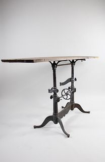 Industrial Double Cast Iron Base Drafting Table
