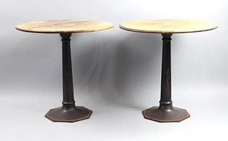 Pair of Round Cast Iron Bistro Tables