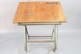 Industrial Architect's Drafting Table, Mid Century Modern