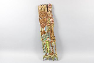 Jonathan Kendall Carved Painted Wood Saint Cape Cod Outsider Art