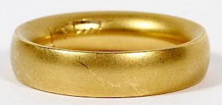 18KT  BRUSHED YELLOW GOLD BAND