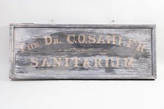 5.5-ft Wood Sign, Dr. C.O. Sahler Sanitarium, Kingston NY