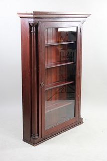 Antique Neoclassical Mahogany Glass Bookcase Curio Cabinet