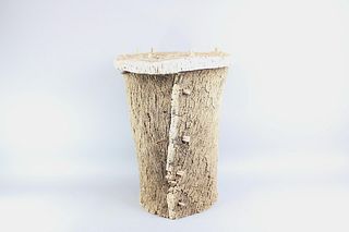 Primitive Antique European Cork Beehive, Side Table or Pedestal