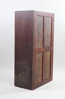Antique Wooden One-Door Cupboard Cabinet, Grain Painted