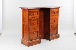 6-Drawer Wooden Cabinet Podium with Counter
