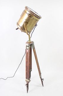 Brass Nautical Spotlight with Adjustable Surveyor Tripod Legs