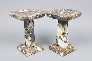 Pair of Small Marble Pedestals