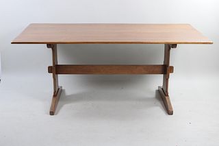 Wooden Trestle Base Dining Table, 2 of 2