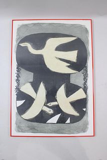 Large Three Birds Framed Print Poster, c. 1960s Georges Braque