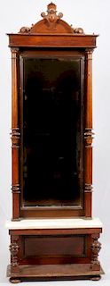 VICTORIAN WALNUT PIER MIRROR AND MARBLE TOP CONSOLE