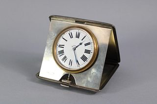 Antique Sterling Silver Collapsible Travel Clock