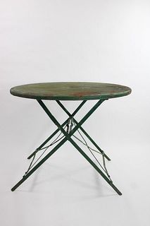 Green Metal Outdoor Folding Table