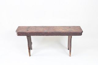 Small Primitive Handmade Wooden Bench