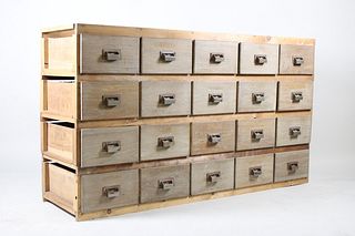 20 Drawer Wooden Industrial Multidrawer Cabinet