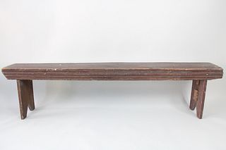 Long Sturdy Wooden Primitive Handmade Bench