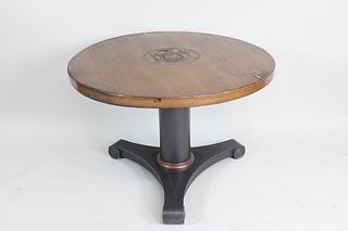 Round Pedestal Table with NY State Emblem on Top