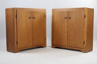 Pair of Minimalist Art Deco 2-Door Cabinets, 1 of 4